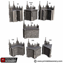 Load image into Gallery viewer, Gothic Angular Walls - Darkness &amp; Desolation - Printable Scenery - SystemHEX Terrain D&amp;D DnD
