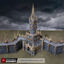 Load image into Gallery viewer, Gothic Cloister Tower - Darkness &amp; Desolation - Printable Scenery - SystemHEX Terrain D&amp;D DnD