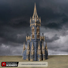 Load image into Gallery viewer, Gothic Cloister Tower - Darkness &amp; Desolation - Printable Scenery - SystemHEX Terrain D&amp;D DnD