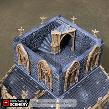Load image into Gallery viewer, Gothic Cloister Tower - Darkness &amp; Desolation - Printable Scenery - SystemHEX Terrain D&amp;D DnD