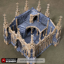 Load image into Gallery viewer, Gothic Cloister Tower - Darkness &amp; Desolation - Printable Scenery - SystemHEX Terrain D&amp;D DnD