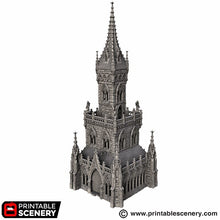 Load image into Gallery viewer, Gothic Cloister Tower - Darkness &amp; Desolation - Printable Scenery - SystemHEX Terrain D&amp;D DnD