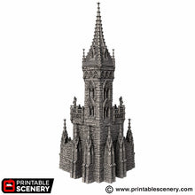 Load image into Gallery viewer, Gothic Cloister Tower - Darkness &amp; Desolation - Printable Scenery - SystemHEX Terrain D&amp;D DnD