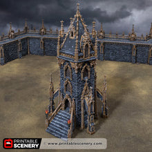 Load image into Gallery viewer, Gothic Hex Tower - Darkness &amp; Desolation - Printable Scenery - SystemHEX Terrain D&amp;D DnD