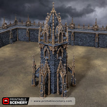 Load image into Gallery viewer, Gothic Hex Tower - Darkness &amp; Desolation - Printable Scenery - SystemHEX Terrain D&amp;D DnD