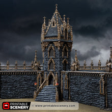 Load image into Gallery viewer, Gothic Hex Tower - Darkness &amp; Desolation - Printable Scenery - SystemHEX Terrain D&amp;D DnD