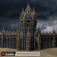 Load image into Gallery viewer, Gothic Hex Tower - Darkness &amp; Desolation - Printable Scenery - SystemHEX Terrain D&amp;D DnD