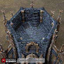 Load image into Gallery viewer, Gothic Hex Tower - Darkness &amp; Desolation - Printable Scenery - SystemHEX Terrain D&amp;D DnD