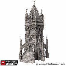 Load image into Gallery viewer, Gothic Hex Tower - Darkness &amp; Desolation - Printable Scenery - SystemHEX Terrain D&amp;D DnD