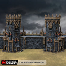 Load image into Gallery viewer, Gothic Round Tower - Darkness &amp; Desolation - Printable Scenery - SystemHEX Terrain D&amp;D DnD