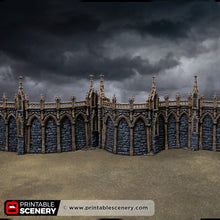 Load image into Gallery viewer, Gothic Walls - Darkness &amp; Desolation - Printable Scenery - SystemHEX Terrain D&amp;D DnD