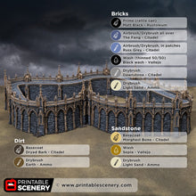 Load image into Gallery viewer, Gothic Walls - Darkness &amp; Desolation - Printable Scenery - SystemHEX Terrain D&amp;D DnD