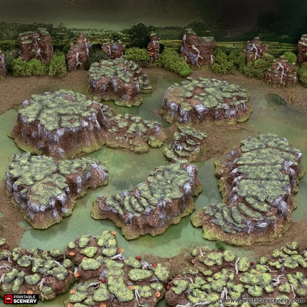 Grassy Gnolls - The Gloaming Swamps - Printable Scenery Terrain Wargaming D&D DnD 10mm 15mm 20mm 25mm 28mm 32mm 40mm 54mm