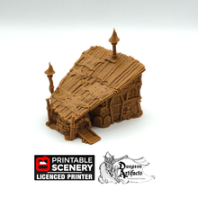 Load image into Gallery viewer, Grave Diggers Hut - Cities of Ramshackle and Ruin - Printable Scenery - Terrain, Wargaming, D&amp;D, DnD