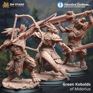 Green Kobolds of Midorius - Adventure Continues - DM Stash - Wargaming D&D DnD, 28mm, 32mm, 40mm, 54mm, 75mm, 100mm, 125mm