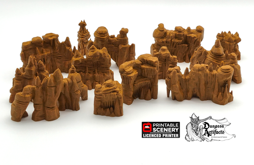 Grotto Walls - Clorehaven and the Goblin Grotto - Printable Scenery Wargaming Terrain D&D, DnD