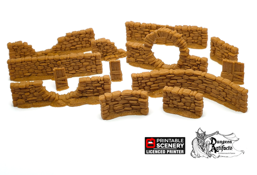 Hagglethorn Stone Walls - Hagglethorn Hollow - Printable Scenery Scatter Terrain D&D DnD