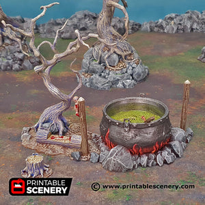 Hag’s Cauldron  - Shadowfey - Printable Scenery Terrain Wargaming D&D DnD