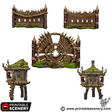 Load image into Gallery viewer, Halfling Defences - Rise of the Halflings - Printable Scenery - Terrain, Wargaming, D&amp;D, DnD