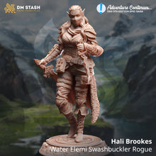 Load image into Gallery viewer, Hali Brookes Water Elemi Swashbuckler Rogue - Adventure Continues - DM Stash - Wargaming D&amp;D DnD, 28mm, 32mm, 40mm, 54mm, 75mm, 100mm, 125mm