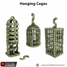 Load image into Gallery viewer, Hanging Cages - The Gloaming Swamps - Printable Scenery Terrain Wargaming D&amp;D DnD 15mm 20mm 28mm 32mm 40mm 54mm