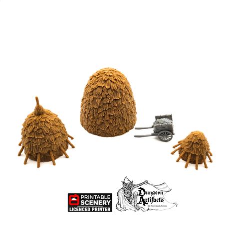 Haystacks - King and Country - Printable Scenery Terrain Wargaming D&D DnD 10mm 15mm 20mm 25mm 28mm 32mm 40mm 54mm Painted options