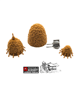 Haystacks - King and Country - Printable Scenery Terrain Wargaming D&D DnD 10mm 15mm 20mm 25mm 28mm 32mm 40mm 54mm Painted options