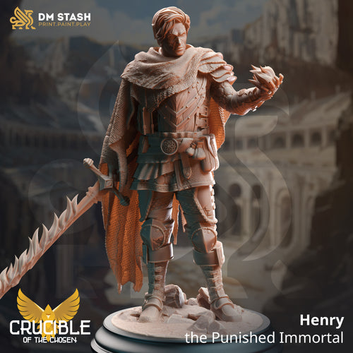 Henry the Punished Immortal - Crucible of the Chosen  - DM Stash - Wargaming D&D DnD, 28mm, 32mm, 40mm, 54mm, 75mm, 100mm, 125mm