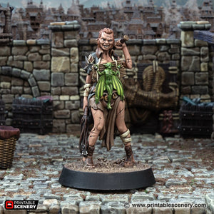 Honest Mirtha Flagellant Sister - Cities of Ramshackle and Ruin - Printable Scenery - Terrain, Wargaming, D&D, DnD 28mm 32mm 40mm 54mm