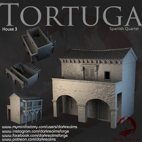 Tortuga House 3 - Tortuga - Dark Realms Terrain Wargaming D&D DnD Spanish Caribbean