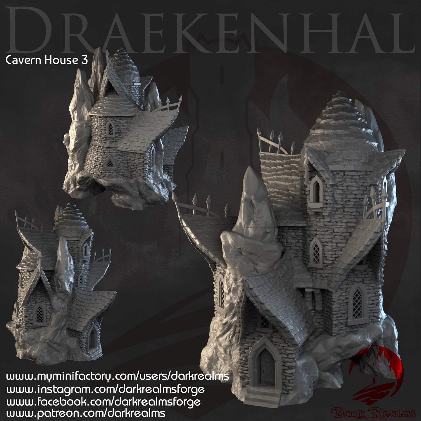 Cavern House 3 - Drakenhal - Dark Realms Terrain Wargaming D&D DnD