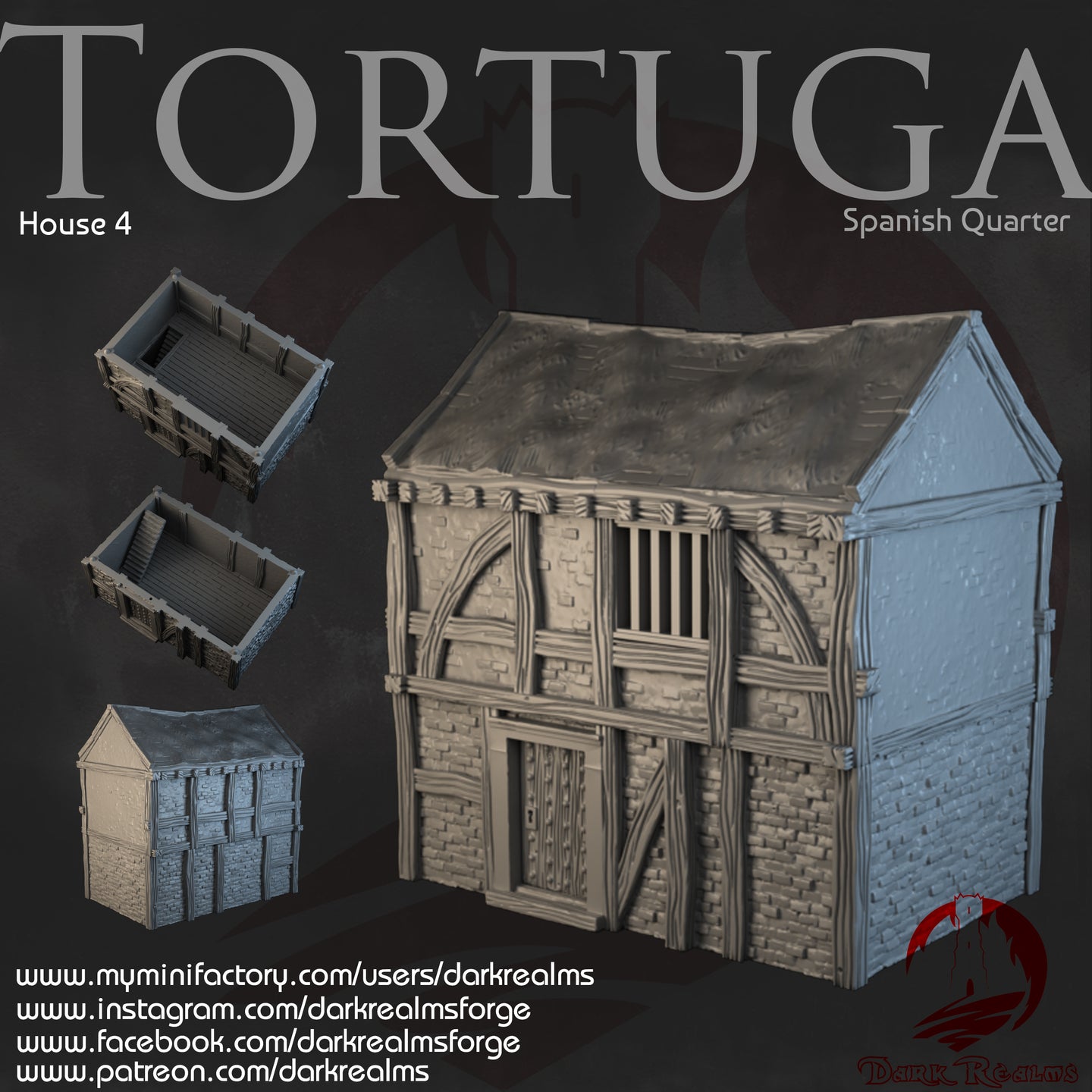 Tortuga House 4 - Tortuga - Dark Realms Terrain Wargaming D&D DnD Spanish Caribbean