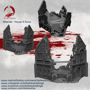 Stone City House 4 Ruins - Arkenfel - Dark Realms Terrain Wargaming D&D DnD