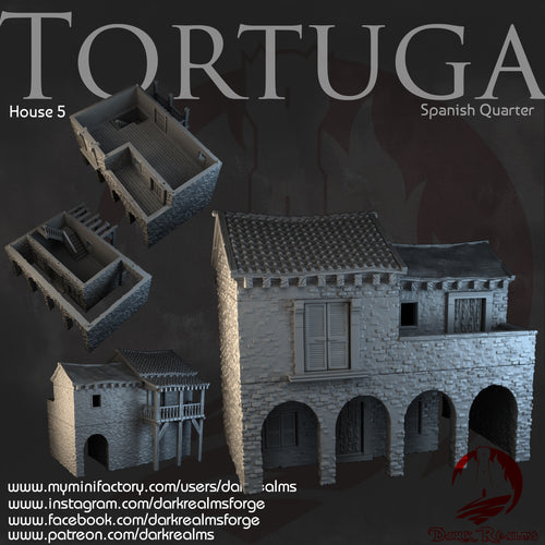 Tortuga House 5 - Tortuga - Dark Realms Terrain Wargaming D&D DnD Spanish Caribbean