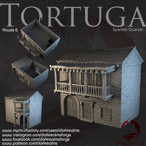 Tortuga House 6 - Tortuga - Dark Realms Terrain Wargaming D&D DnD Spanish Caribbean