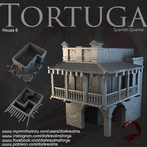 Tortuga House 8 - Tortuga - Dark Realms Terrain Wargaming D&D DnD Spanish Caribbean
