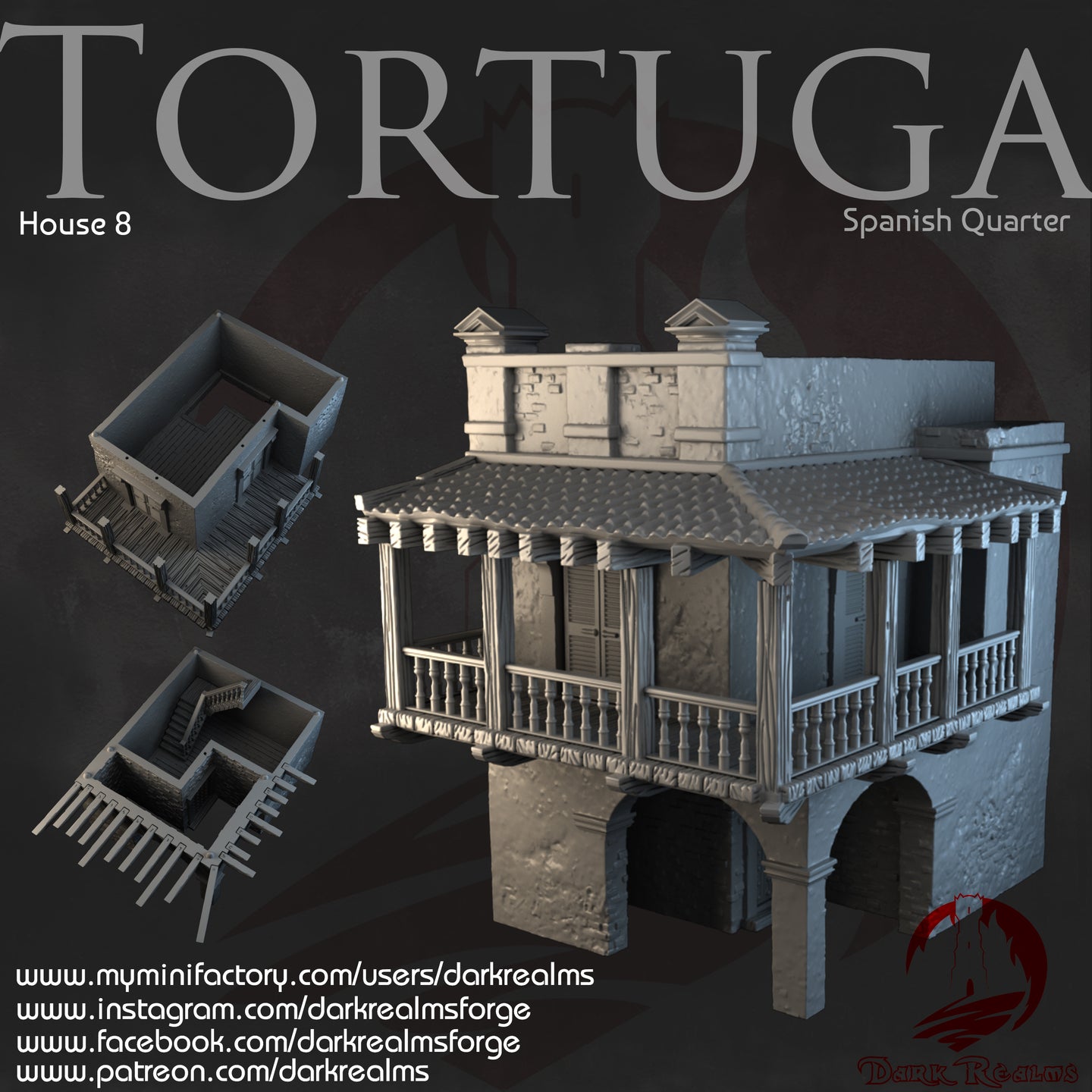 Tortuga House 8 - Tortuga - Dark Realms Terrain Wargaming D&D DnD Spanish Caribbean