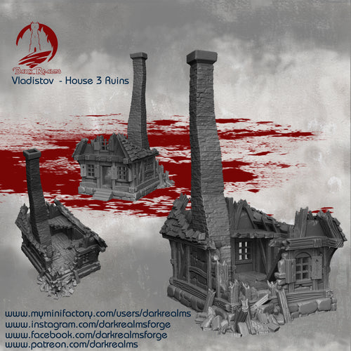 Market Town House 3 Ruins - Vladistov - Dark Realms Terrain Wargaming D&D DnD