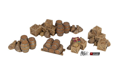 Cargo Piles - The Lost Islands 15mm 28mm 32mm Wargaming Terrain D&D, DnD