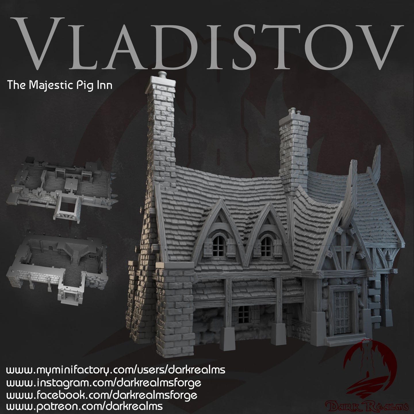 Market Town Inn (The Majestic Pig) - Vladistov - Dark Realms Terrain Wargaming D&D DnD