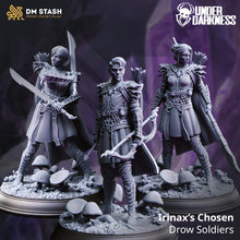 Load image into Gallery viewer, Drow Soldiers - Adventure Continues - DM Stash - Wargaming D&amp;D DnD, 28mm, 32mm, 40mm, 54mm, 75mm, 100mm, 125mm
