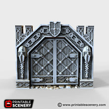 Load image into Gallery viewer, Ironhelm Forge Gate - Dwarves, Elves and Demons - Printable Scenery Terrain Wargaming D&amp;D DnD