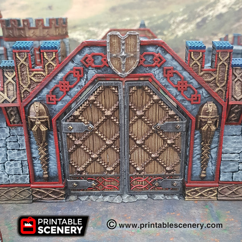 Ironhelm Forge Gate - Dwarves, Elves and Demons - Printable Scenery Terrain Wargaming D&D DnD