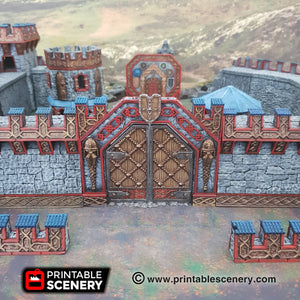 Ironhelm Forge Gate - Dwarves, Elves and Demons - Printable Scenery Terrain Wargaming D&D DnD