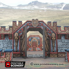 Load image into Gallery viewer, Ironhelm Forge Gate - Dwarves, Elves and Demons - Printable Scenery Terrain Wargaming D&amp;D DnD