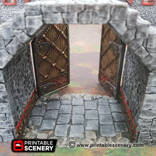Load image into Gallery viewer, Ironhelm Forge Gate - Dwarves, Elves and Demons - Printable Scenery Terrain Wargaming D&amp;D DnD