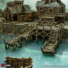 Load image into Gallery viewer, Jetty - Cities of Ramshackle and Ruin - Printable Scenery - Terrain, Wargaming, D&amp;D, DnD