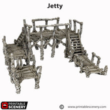 Load image into Gallery viewer, Jetty - Cities of Ramshackle and Ruin - Printable Scenery - Terrain, Wargaming, D&amp;D, DnD