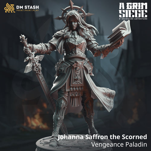 Johanna Saffron the Scorned, Vengeance Paladin - A Grim Siege - DM Stash - Terrain Wargaming D&D DnD 32mm 40mm 54mm 75mm