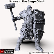 Load image into Gallery viewer, Kraweld The Siege Giant - Shadowfey - Printable Scenery Terrain Wargaming D&amp;D DnD 28mm 32mm 40mm 54mm